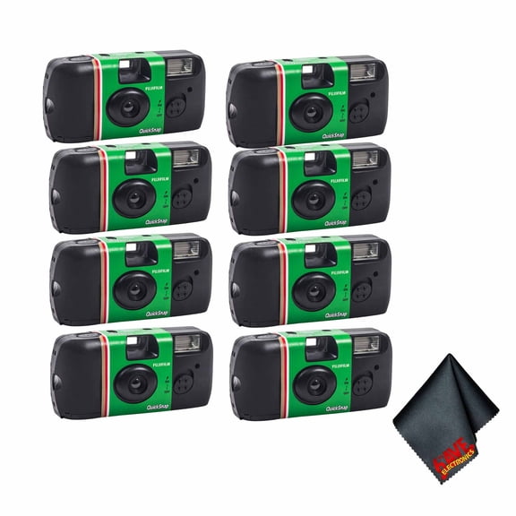 4xFUJIFILM QuickSnap Flash 400 Disposable Camera (27 Exposures, 2-Pack), Bundle