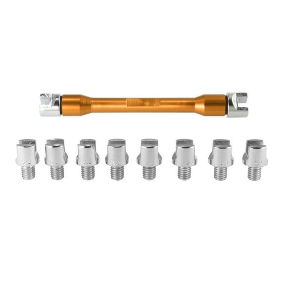 5.0-6.8 Universal Motorbike Wheel Spoke Wrench CNC Spanner Kit Repair Tool Gold Tone