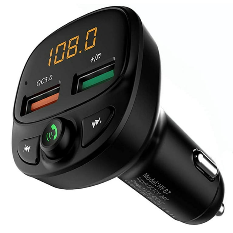 LIHAN USB C Bluetooth Adapter for Car, Wireless FM Radio Transmitter,  Handsfree Calling & Audio Receiver, MP3 Music Player, QC3.0 & Type-C PD USB  Car
