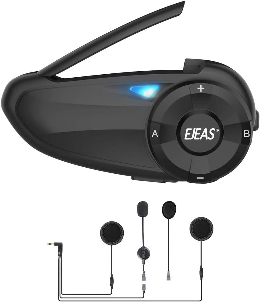 5.0 Bluetooth Motorcycle Helmet Bluetooth Headset Communication with Noise Cancellation 7 Riders