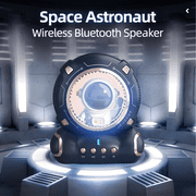 5.0 Bluetooth Speaker, Cute Astronaut Mini Portable Night Light Audio with TF Card Slot, for Desktop and Car, Black