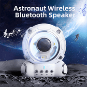 5.0 Bluetooth Speaker, Cute Astronaut Mini Portable Night Light Audio with TF Card Slot, for Desktop and Car, White