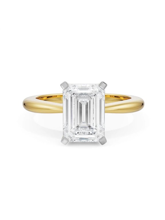5.0 CTW Emerald Cut Lab Grown Diamond Engagement Ring Classic Solitaire Wedding Ring in 14K Gold Womrn's Fine Jewelry