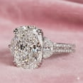 thumbnail image 1 of 5.0 Ct Elongated Cushion Cut Moissanite Double Pave Band And Side Half Moon Accent Stone Unique Engagement Ring In 925 Sterling Silver, 1 of 2