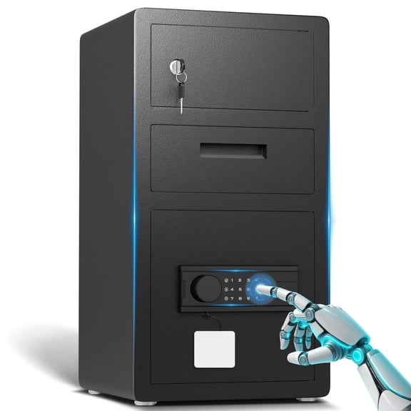 26.8' Tall Home Safe Box with Deposit Slot and Lock cabinet, Digital Large Safe with LED Keypad and Dual Alarm System