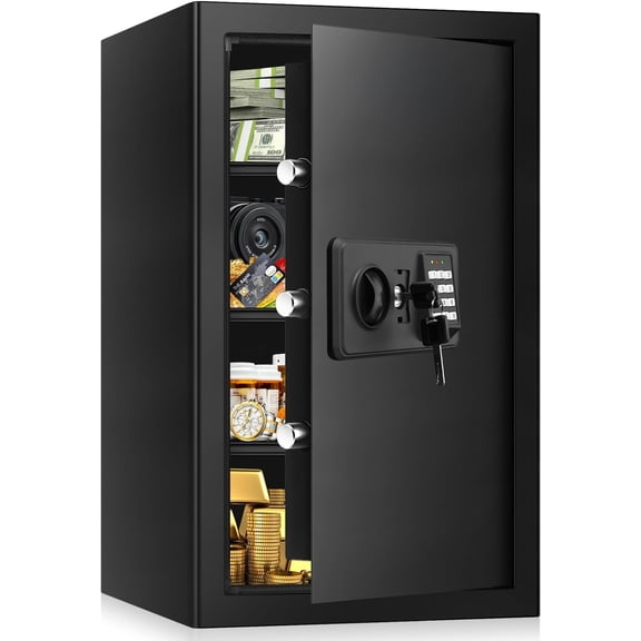 5.0 Cub Large  Safes Fireproof Wterproof, Anti- Fireproof Safe with Programmable Keypad, Spare  and  Systerm, Digital   Safe Box for Document