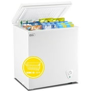 WANAI 5.0 Cu.ft Compact Chest Deep Freezers with Removable Storage Basket and 7 Temp Control White