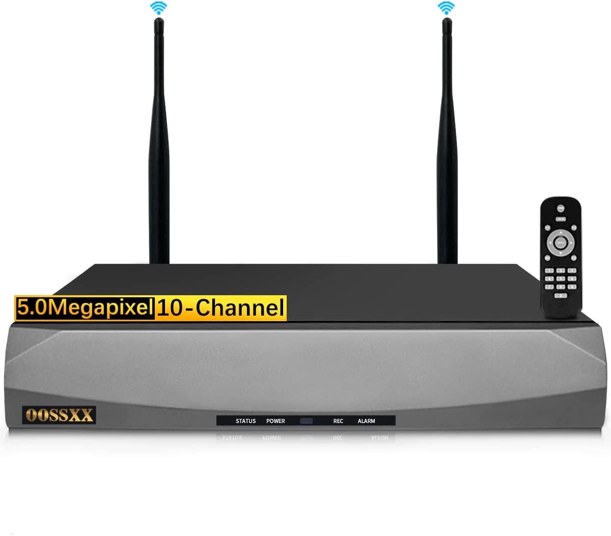 OOSSXX 10-Channel 5.0MP Wireless NVR Wireless Security Camera System, Surveillance NVR for WiFi Security Cameras(NO HDD)
