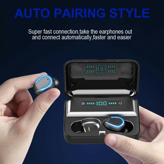 5.0 Mini Sports Noise Cancelling Stereo Voice Control Led Waterproof Smart Wireless Earbuds Power Display Built-in Mic