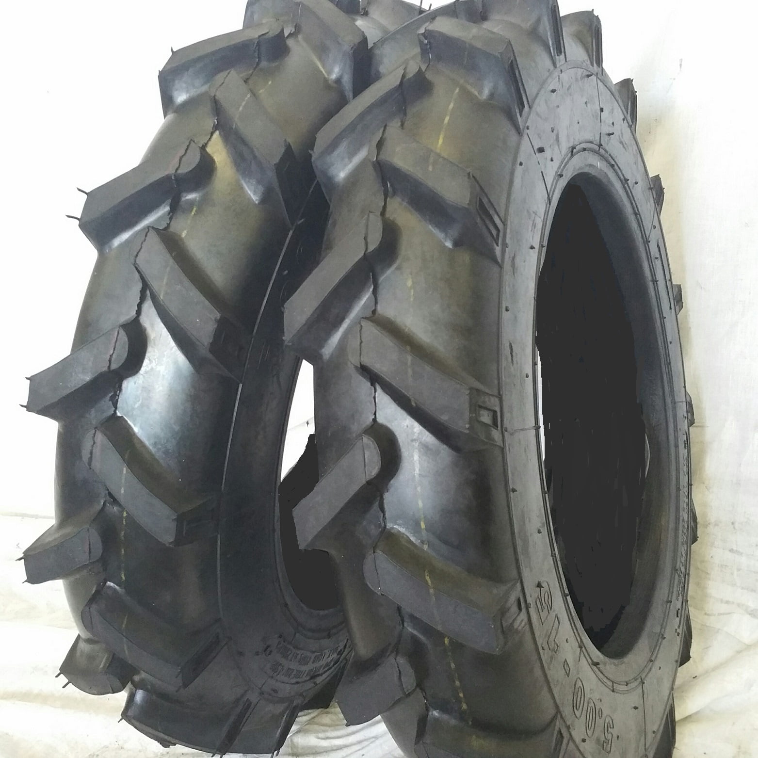 5.00-15 R1 Road Crew (2 Tires + 2 Tubes) 8 Ply Tractor Farm Tires
