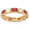 thumbnail image 1 of 5.00 Carat Beautiful Natural Diamond Red Ruby Gemstone Proposal Eternity Band for her Solid 18K Yellow Gold Size 5.5 by Diamond-Capitals, 1 of 8