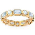 thumbnail image 1 of 5.00 Carat Emerald Cut Aquamarine Gemstone Elegant Wedding Eternity Band for her Solid 18K Yellow Gold Size 5 by Diamond-Capitals, 1 of 8