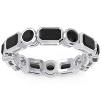 5.00 Carat Emerald Cut Black Onyx Gemstone Beautiful Anniversary Eternity Band for Ladies Solid 14K White Gold Size 7 by Diamond-Capitals