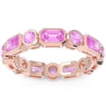 thumbnail image 1 of 5.00 Carat Emerald Cut Pink Sapphire Gemstone Beautifuling Engagement Eternity Band for Women Solid 14K Rose Gold Size 9 by Diamond-Capitals, 1 of 8