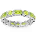 thumbnail image 1 of 5.00 Carat Emerald Shape Peridot Gemstone Beautifuling Bridal Eternity Band for Women Solid 14K White Gold Size 10.5 by Diamond-Capitals, 1 of 8