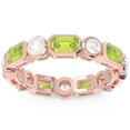 thumbnail image 1 of 5.00 Carat Genuine Diamond Peridot Gemstone Anniversary Eternity Bands for Women Solid 18K Rose Gold Size 4.5 by Diamond-Capitals, 1 of 8