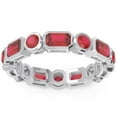 thumbnail image 1 of 5.00 Carat Genuine Red Ruby Gemstone Engagement Eternity Bands for Women Solid 18K White Gold Size 4 by Diamond-Capitals, 1 of 8