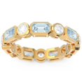 thumbnail image 1 of 5.00 Carat Natural Diamond Aquamarine Gemstone Wedding Eternity Band for Women Solid 14K Yellow Gold Size 5.5 by Diamond-Capitals, 1 of 8