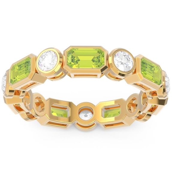 5.00 Carat Natural Diamond Peridot Gemstone Wedding Eternity Band for Girls Solid 14K Yellow Gold Size 5.5 by Diamond-Capitals