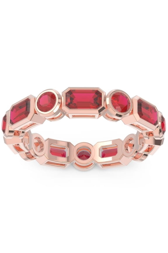 5.00 Carat Shiny Red Ruby Gemstone Wedding Eternity Bands for her Solid 14K Rose Gold Size 5 by Diamond-Capitals