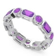 thumbnail image 1 of 5.00 Carat Unique Emerald Shape Amethyst Gemstone Engagement Eternity Band for Fiancee Solid 14K White Gold Size 8 by Diamond-Capitals, 1 of 8