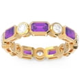 thumbnail image 1 of 5.00 Ct Beautifuling Natural Diamond Amethyst Gemstone Eternity Bands for Engagement Solid 18K Yellow Gold Size 8 by Diamond-Capitals, 1 of 8