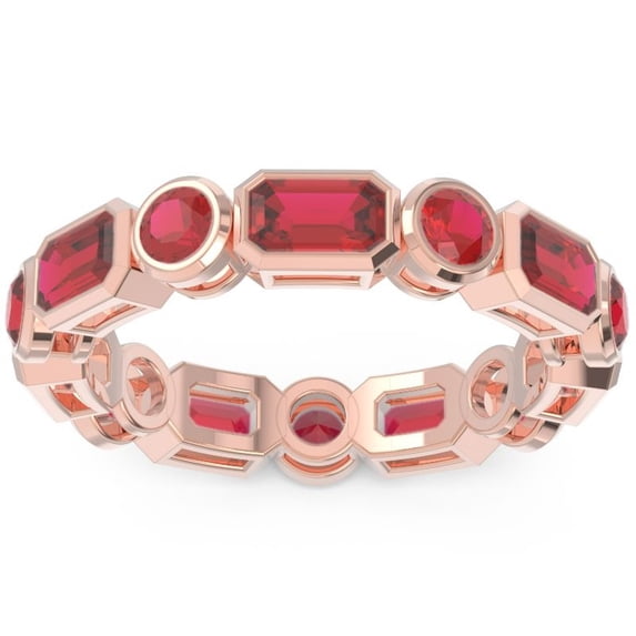 5.00 Ct Beautifuling Red Ruby Gemstone Eternity Bands for Engagement Solid 18K Rose Gold Size 9.5 by Diamond-Capitals