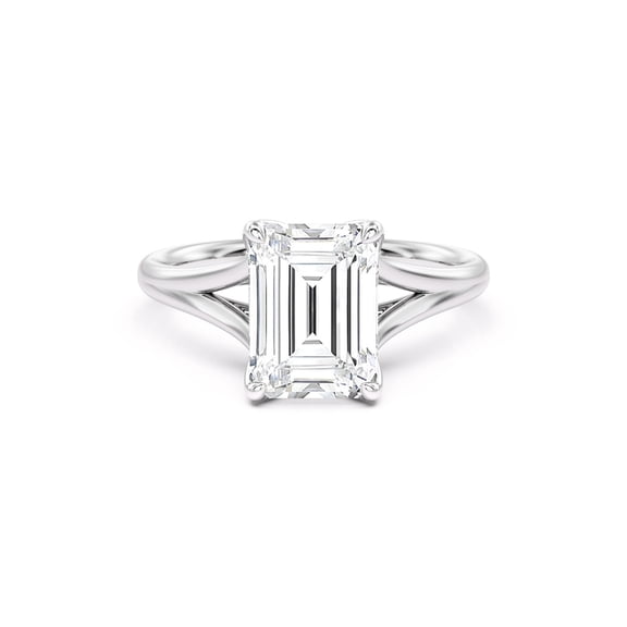 5.00 Ct Emerald Cut Beautiful Solitaire IGI Certified Lab Grown Diamond Engagement Ring for Ladies Solid 10k White Gold Size 7 by Diamond-Capitals