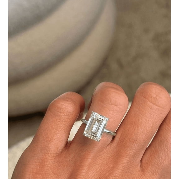 5.00 Ct Emerald Cut Beautiful Solitaire IGI Certified Lab Grown Diamond Engagement Ring for Ladies Solid 950 Platinum Size 7 by Diamond-Capitals