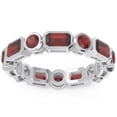 thumbnail image 1 of 5.00 Ct Fine Garnet Gemstone Anniversary Eternity Bands for Women Solid 18K White Gold Size 10 by Diamond-Capitals, 1 of 8