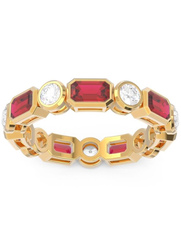 5.00 Ct Natural Diamond Red Ruby Gemstone Eternity Bands for Engagement Solid 14K Yellow Gold Size 8 by Diamond-Capitals