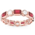 thumbnail image 1 of 5.00 Ct New Natural Diamond Red Ruby Gemstone Anniversary Eternity Band for her Solid 18K Rose Gold Size 6.5 by Diamond-Capitals, 1 of 8