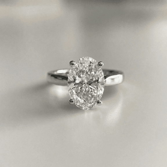 5.00 Ct Oval Cut Beautiful Solitaire IGI Certified Lab Grown Diamond Engagement Ring for Ladies Solid 10k White Gold Size 7 by Diamond-Capitals
