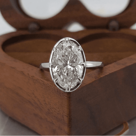 5.00 Ct Oval Cut Beautiful Solitaire IGI Certified Lab Grown Diamond Engagement Ring for Ladies Solid 950 Platinum Size 7 by Diamond-Capitals