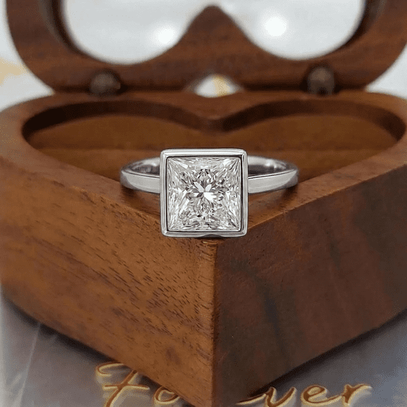 5.00 Ct Princess Cut Beautiful Solitaire IGI Certified Lab Grown Diamond Engagement Ring for Ladies Solid 10k White Gold Size 7 by Diamond-Capitals