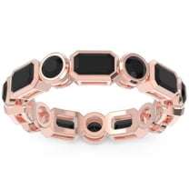 5.00 Ct Unique Emerald Cut Black Onyx Gemstone Engagement Eternity Band for Ladies Solid 14K Rose Gold Size 7 by Diamond-Capitals