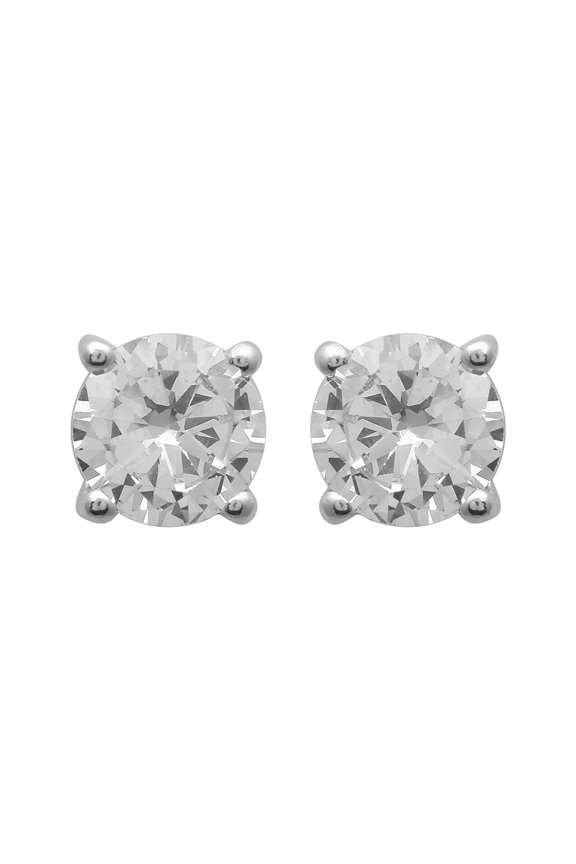 5.00 MM Round Art Deco Stylish Solitaire White Zircon 925 Silver Stud Mother's Day Gift Women Earrings