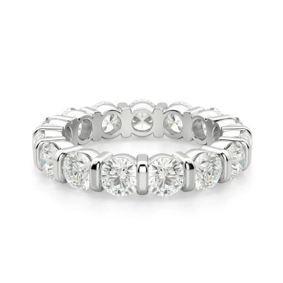 5.00 TCW Round Brilliant Cut Eternity Wedding Ring 14K White Gold
