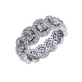 thumbnail image 1 of 5.00Ct Round Cut Natural Diamond Circle Halo Anniversary Wedding Eternity Band Ring Solid 14k Gold GH SI1, 1 of 3