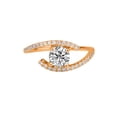 thumbnail image 1 of 5.00MM D-F VS Moissanite Ring With Diamonds (0.41 ct Moissanite Weight, 0.65 ctw dew) Micro Pave Twist 14K Gold, 1 of 3