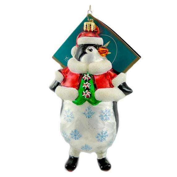 5.00In Emperors New Threads, Glass, Ornament Penquin Santa 1012415