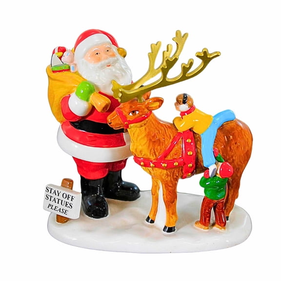 Department 56 Villages 5.00In Main Street Town Santa, Ceramic, Snow Village Limited Reindeer 55254