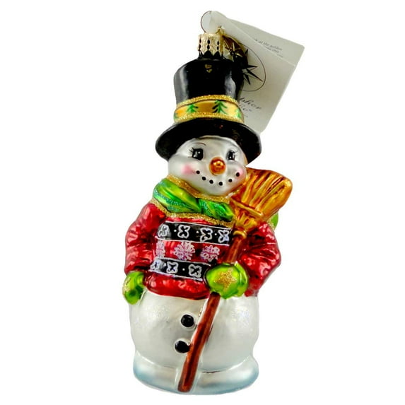 5.00In Shivery Timbers, Glass, Ornament Snowman Christmas 01Cb9