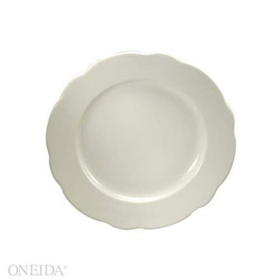 5.05 in. Cream White Scalloped Edge Plate