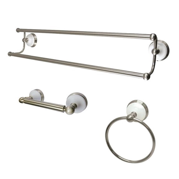 5.06 in. Victorian Bathroom Accessory Set, Brushed Nickel - 3 Piece
