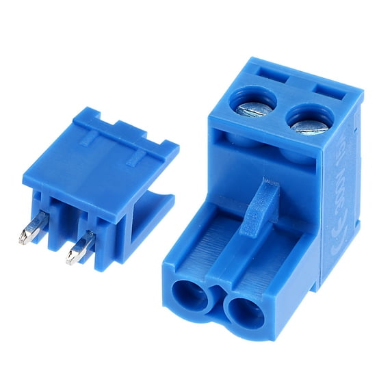 5.08mm Pitch 2 Pin 15A PCB Mount Screw Terminal Block Straight Plug-in for Electrical, Instruments 20Set
