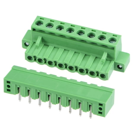 5.08mm Pitch 8 Pin 10A PCB Mount Screw Terminal Block Plug-in for Electrical, Instruments 5 Set