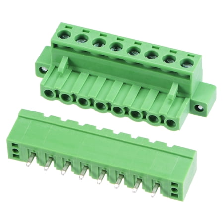5.08mm Pitch 8 Pin 10A PCB Mount Screw Terminal Block Straight Plug-in for Electrical, Instruments 5 Set