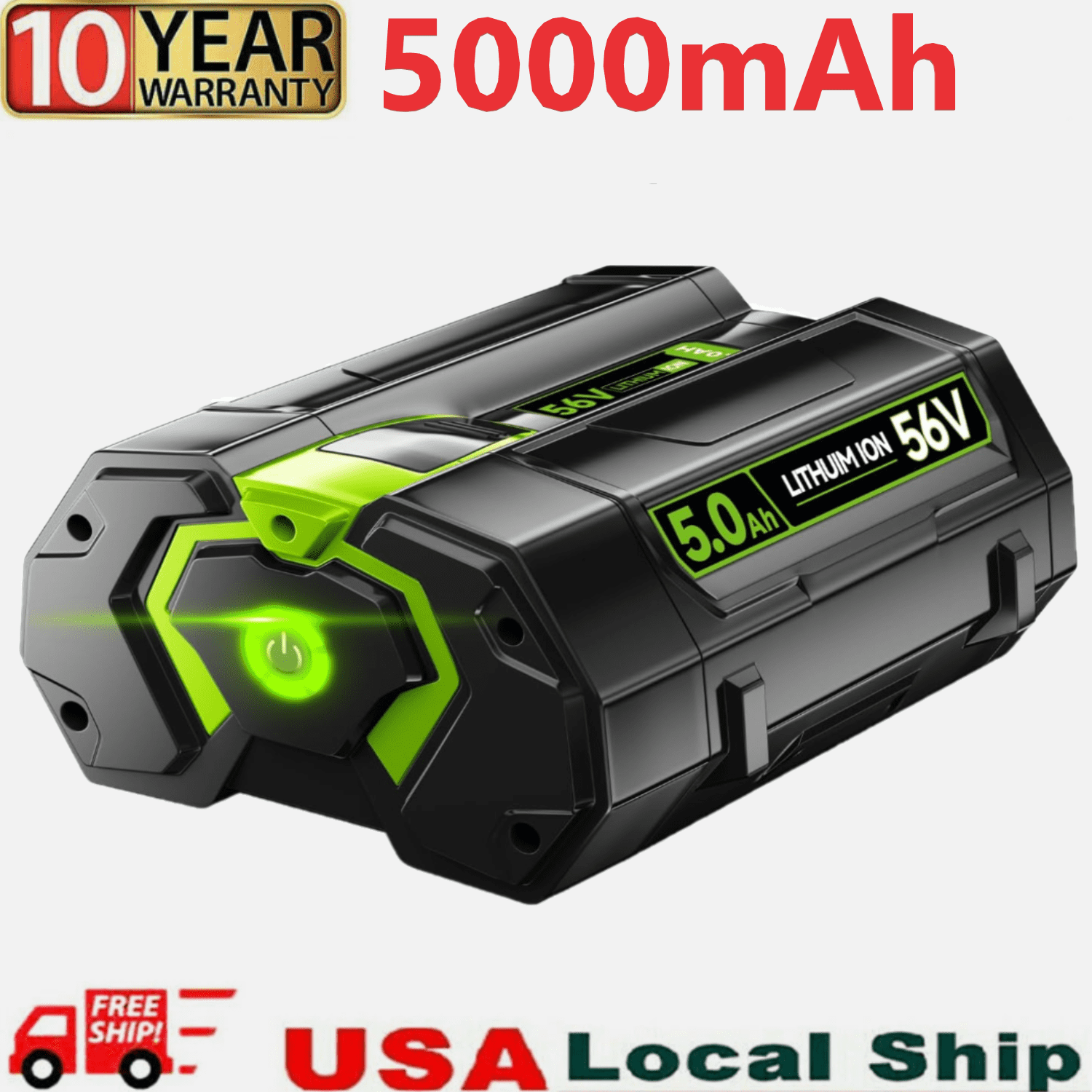 56V 5.0Ah Replacement Battery for EGO 56V Battery BA2800 BA4200, Compatible with EGO Power+ Cordless Tool