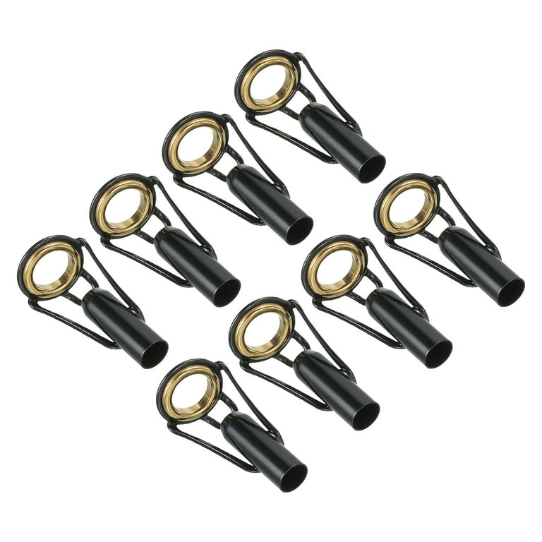 5.0mm Stainless Steel Fishing Rod Tip Repair Kit Pole Ring Guide  Replacement, Golden 8 Pack